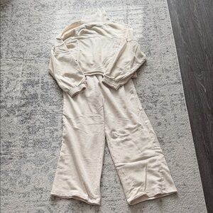 Aerie Cream Wide Leg Jumpsuit